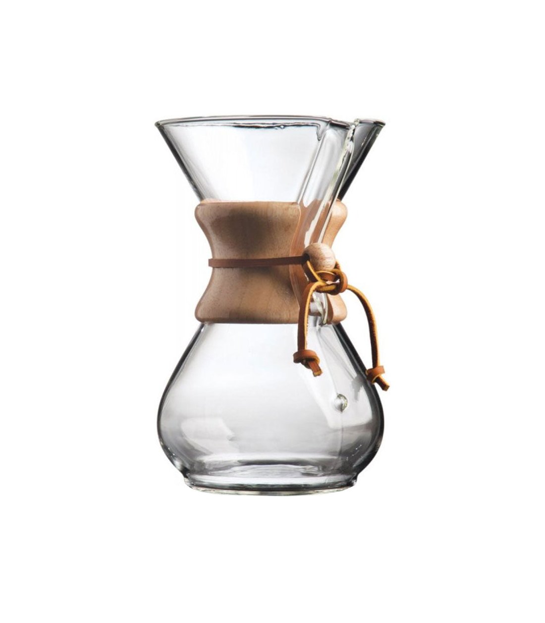 Cafetera chemex de 6 tazas de capacidad con mango de madera para café de filtro