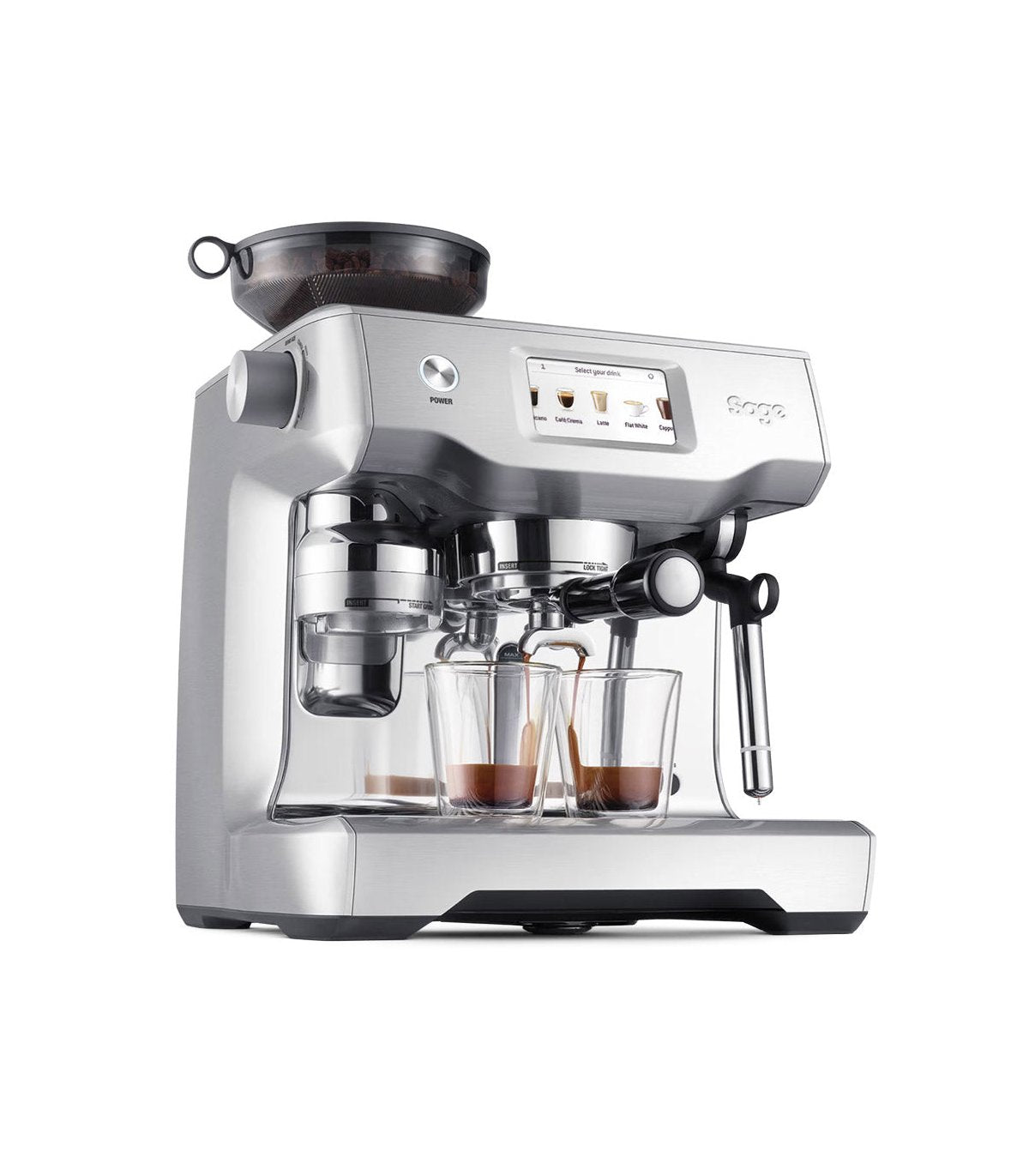 Cafetera espresso con molinillo y espumador de leche integrado Sage Oracle Touch