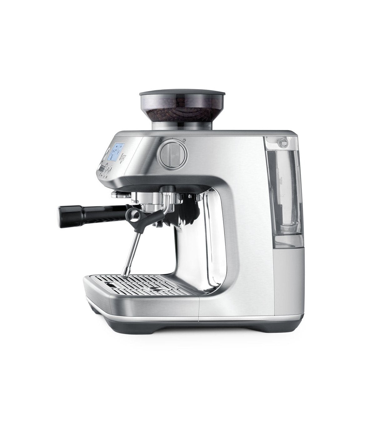 Vista lateral de cafetera Sage the Barista Pro para café espresso