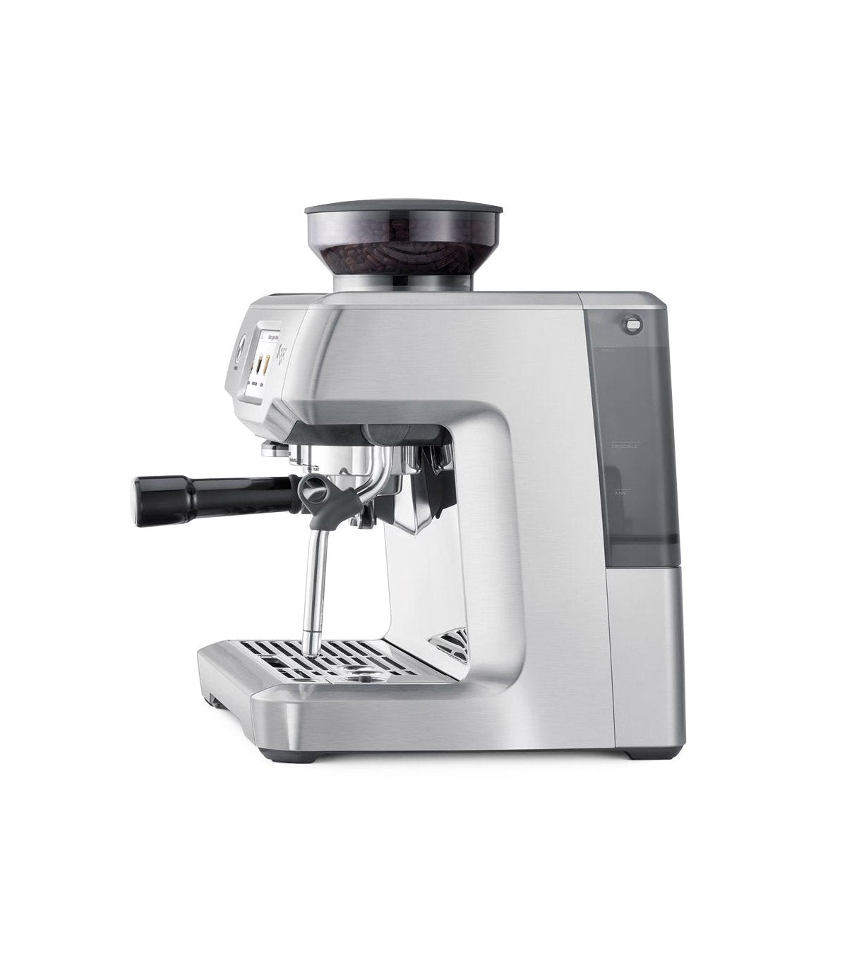 Vista lateral de cafetera automática para espresso sage the barista touch