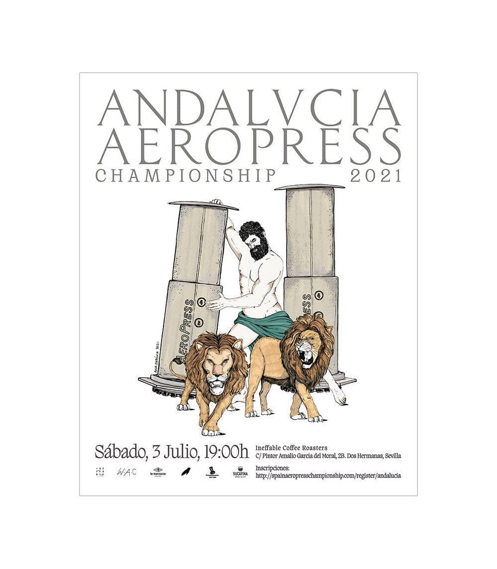 Cartel Andalucía AeroPress Championship 32x45 cm