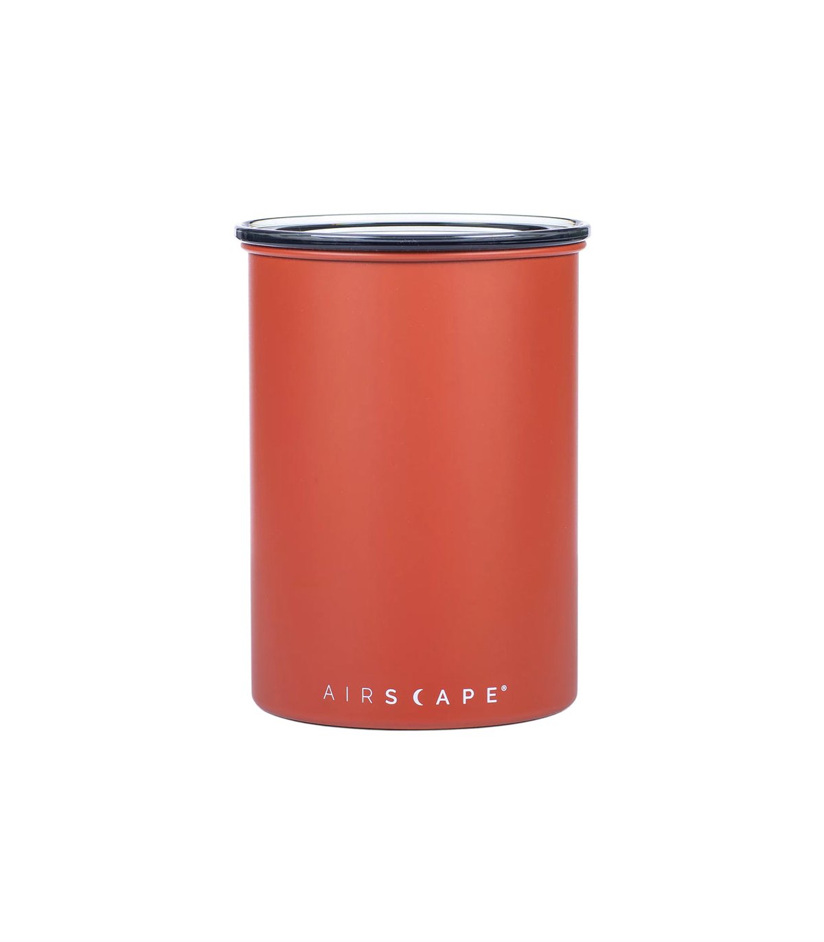 Recipiente hermético para café al vacío de la marca Airscape y con capacidad de 500 gramos, color naranja